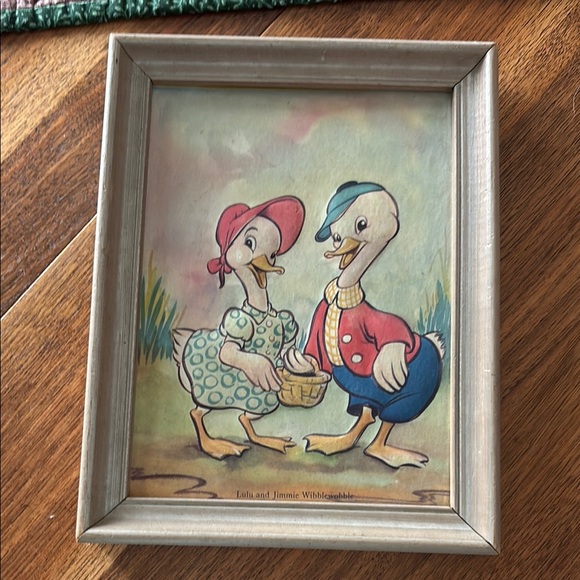 Other - Vintage Duckling Art Print in Wooden Frame